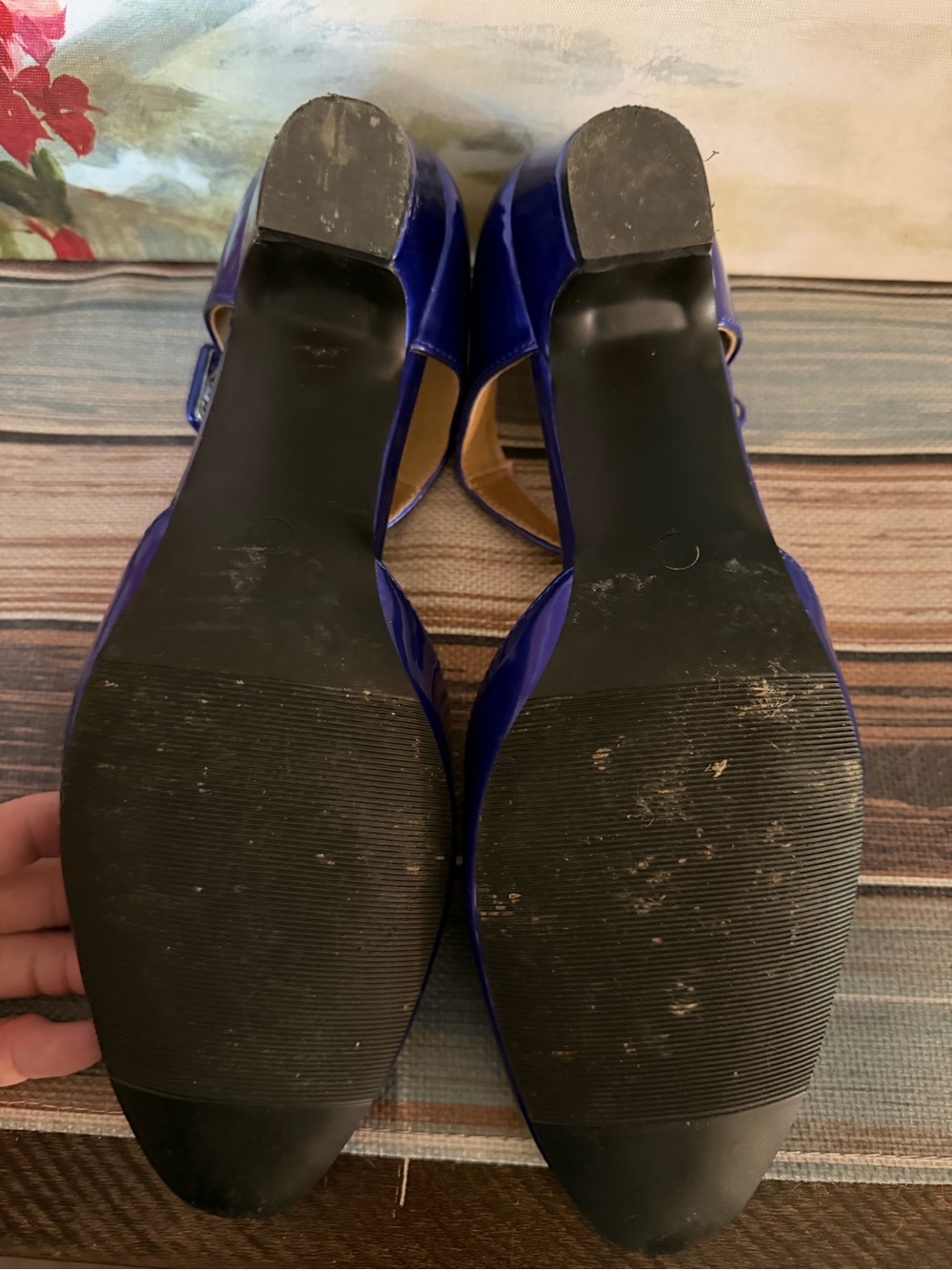 Enelauge Blue Patent Ankle-Strap Sandals size 43 or 11 US - Picture 10 of 11
